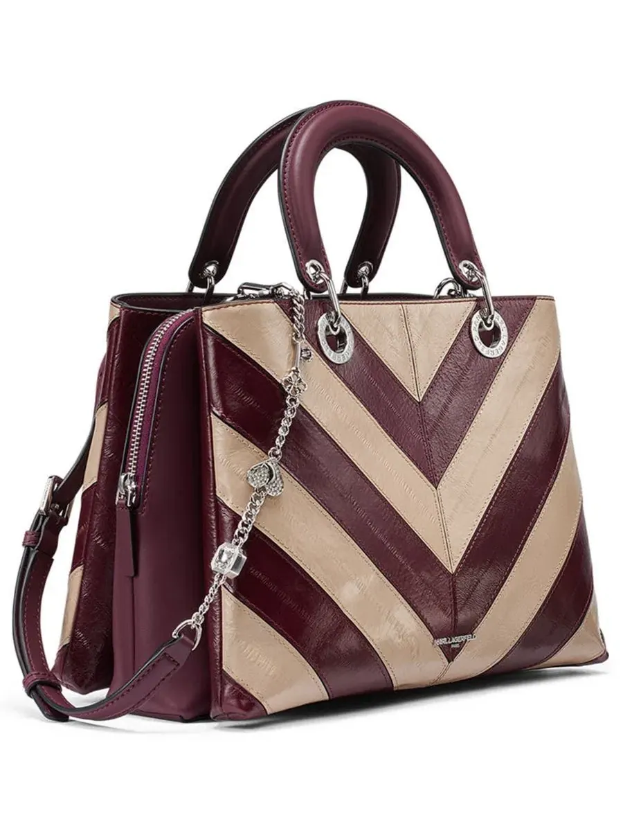 Сумка-шопер средняя Benoite Medium Satchel KARL LAGERFELD PARIS — изображение 3 из 5, белый