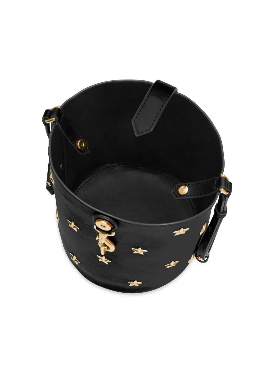 Сумка через плечо из натуральной кожи с принтом звезд Megan Leather with Small Stars Bucket Handbag — изображение 3 из 3