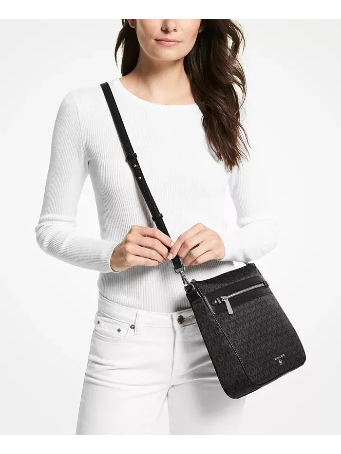 Сумка женская большая кросс-боди нейлон Michael Kors Jet Set Charm North South — изображение 5 из 6, коричневый