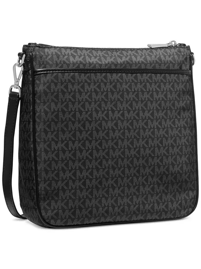 Сумка женская большая кросс-боди нейлон Michael Kors Jet Set Charm — изображение 4 из 5, черный/серебристый