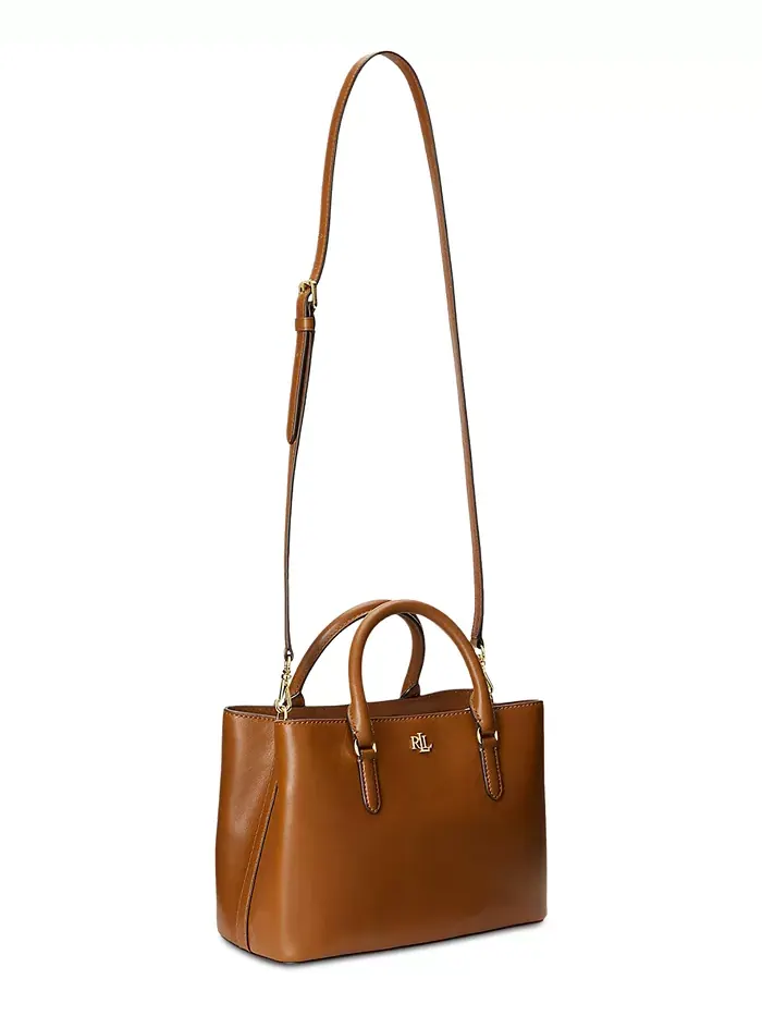 Кожаная маленькая сумка Marcy Lauren Ralph Lauren — изображение 3 из 10, бежевый
