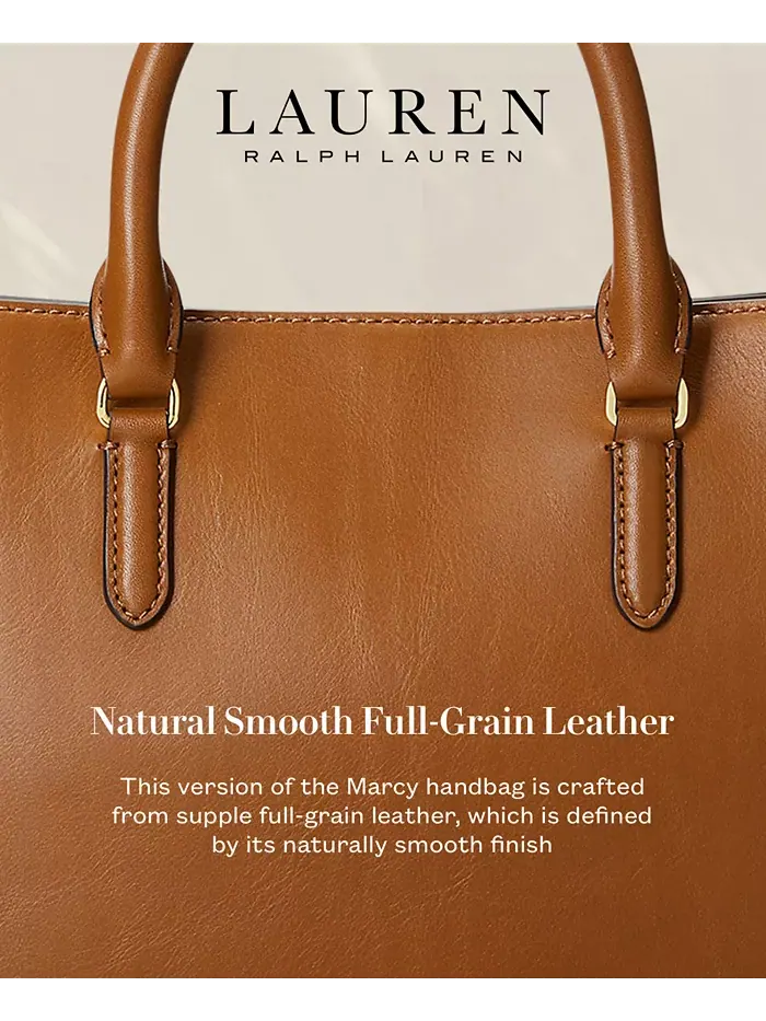 Кожаная маленькая сумка Marcy Lauren Ralph Lauren — изображение 8 из 10, бежевый