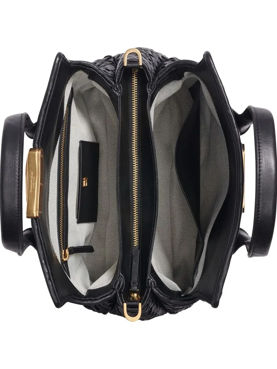 Средняя кожаная сумка-мессенджер Amagansett Donna Karan New York — изображение 2 из 5, черный/золотистый