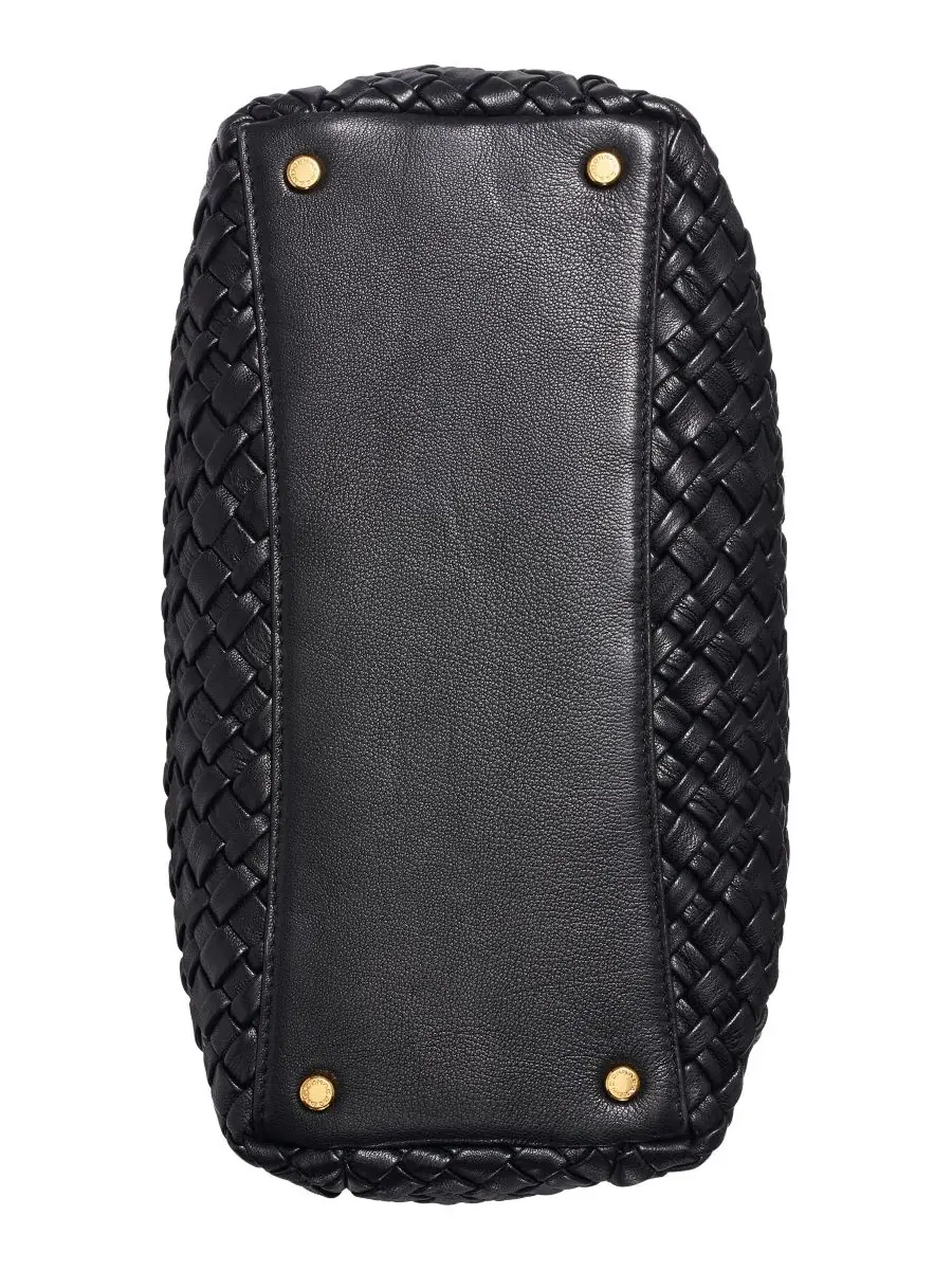 Средняя кожаная сумка-мессенджер Amagansett Donna Karan New York — изображение 3 из 5, черный/золотистый