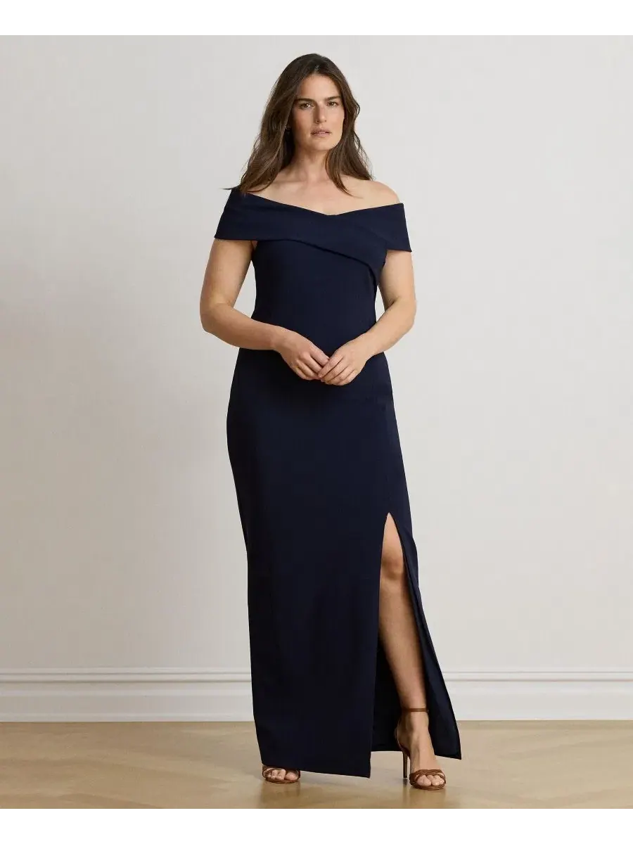 Платье-макси с перекрещенным декольте, модель Crisscross Off-the-Shoulder Lauren Ralph Lauren — изображение 2 из 6