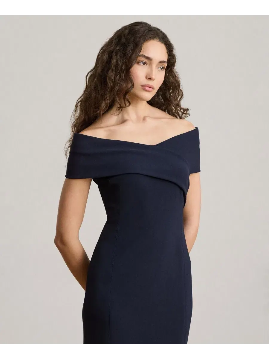 Платье-макси с перекрещенным декольте, модель Crisscross Off-the-Shoulder Lauren Ralph Lauren — изображение 3 из 6
