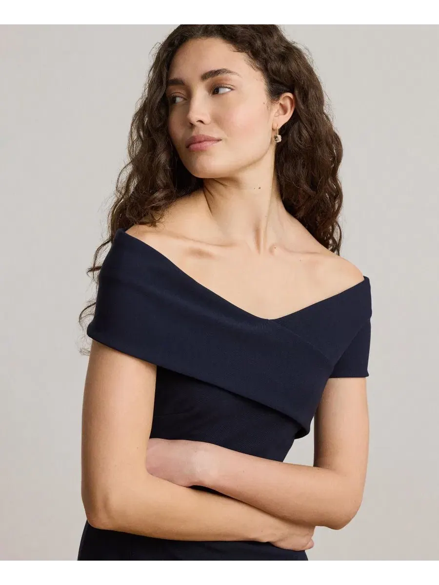 Платье-макси с перекрещенным декольте, модель Crisscross Off-the-Shoulder Lauren Ralph Lauren — изображение 4 из 6
