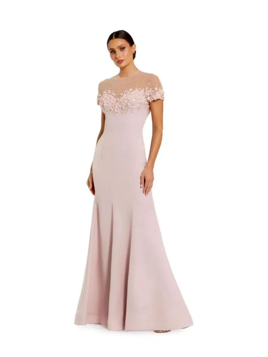 Женское платье-русалка из крепа Mac Duggal — изображение 1 из 3, сирень