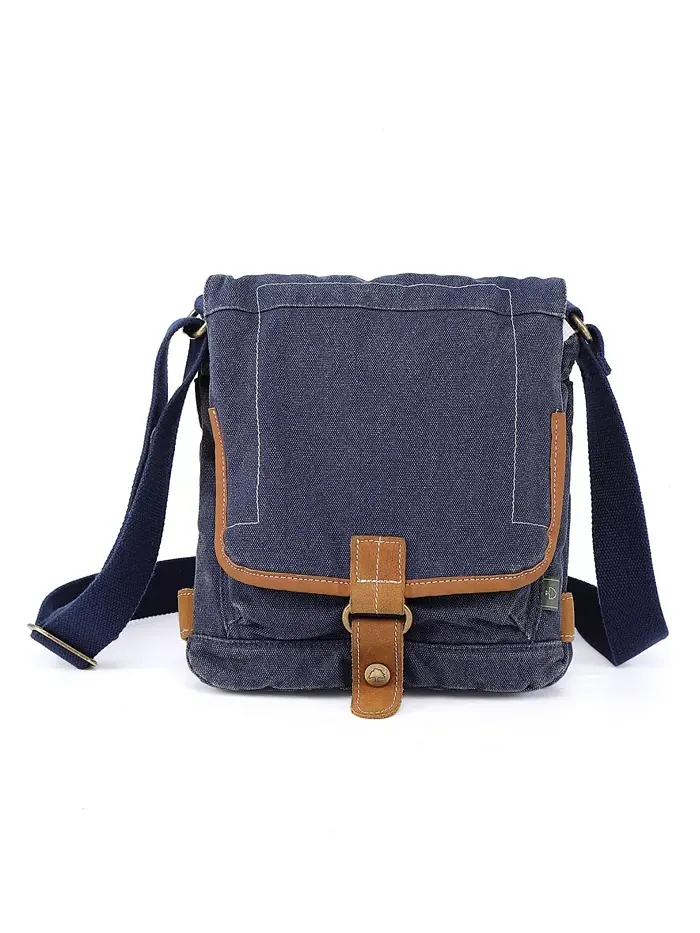Atona Classic Flap Canvas Crossbody Bag – Кросс-боди сумка Atona Classic Flap из холста TSD BRAND — синий