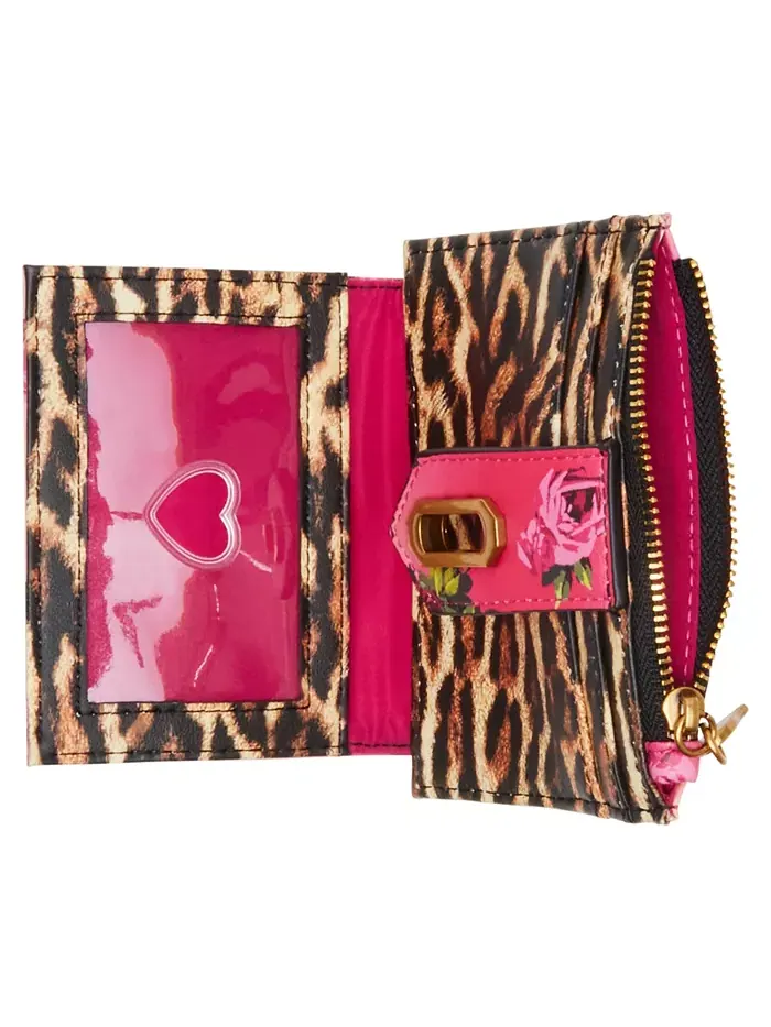 Кошелек Leopard Floral Bifold с леопардовым цветочным принтом Betsey Johnson — изображение 2 из 5, мульти