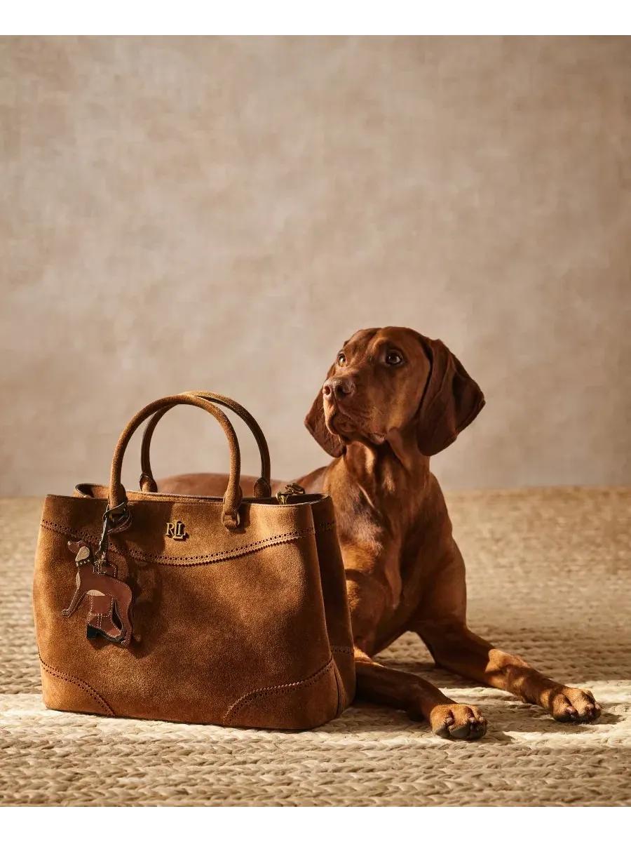 Сумка-седло из замши с перфорацией Marcy Large Lauren Ralph Lauren, Light Tobacco — изображение 4 из 9