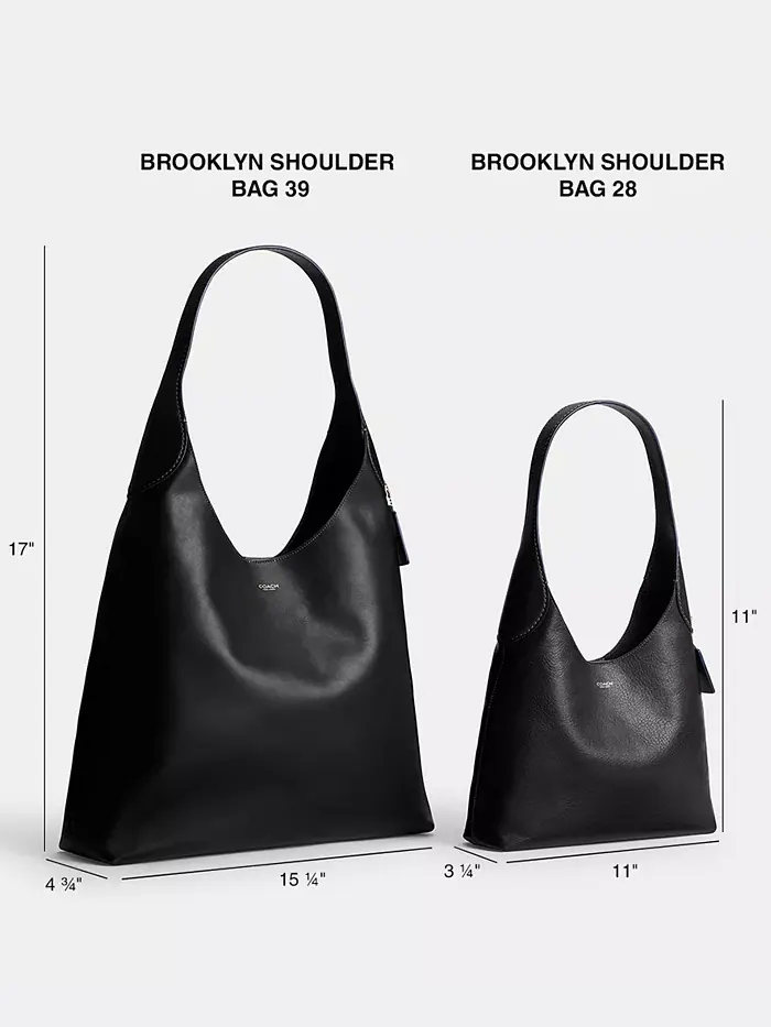 Кожаная сумка через плечо Coach Brooklyn Medium — изображение 2 из 4, черный