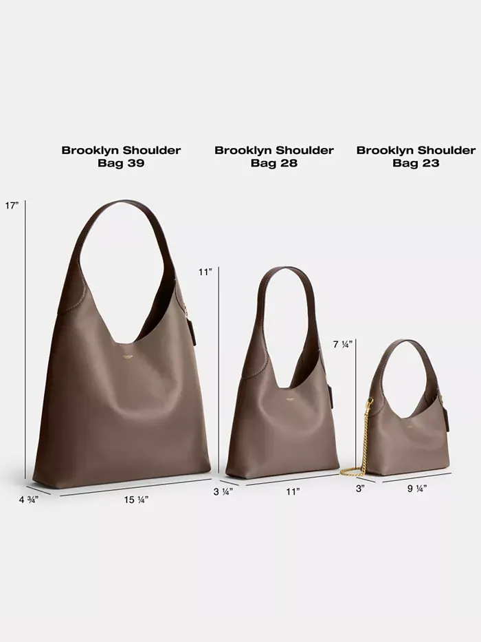 Кожаная сумка через плечо Coach Brooklyn Medium — изображение 4 из 4, черный