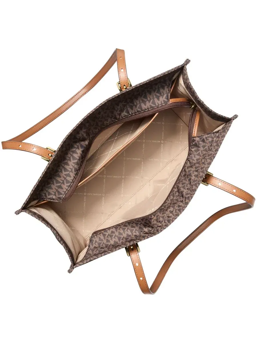 Сумка женская средняя шоппер корпус Michael Kors Zadie East West Top-Zip Tote Handbag Brown Acorn — изображение 3 из 3