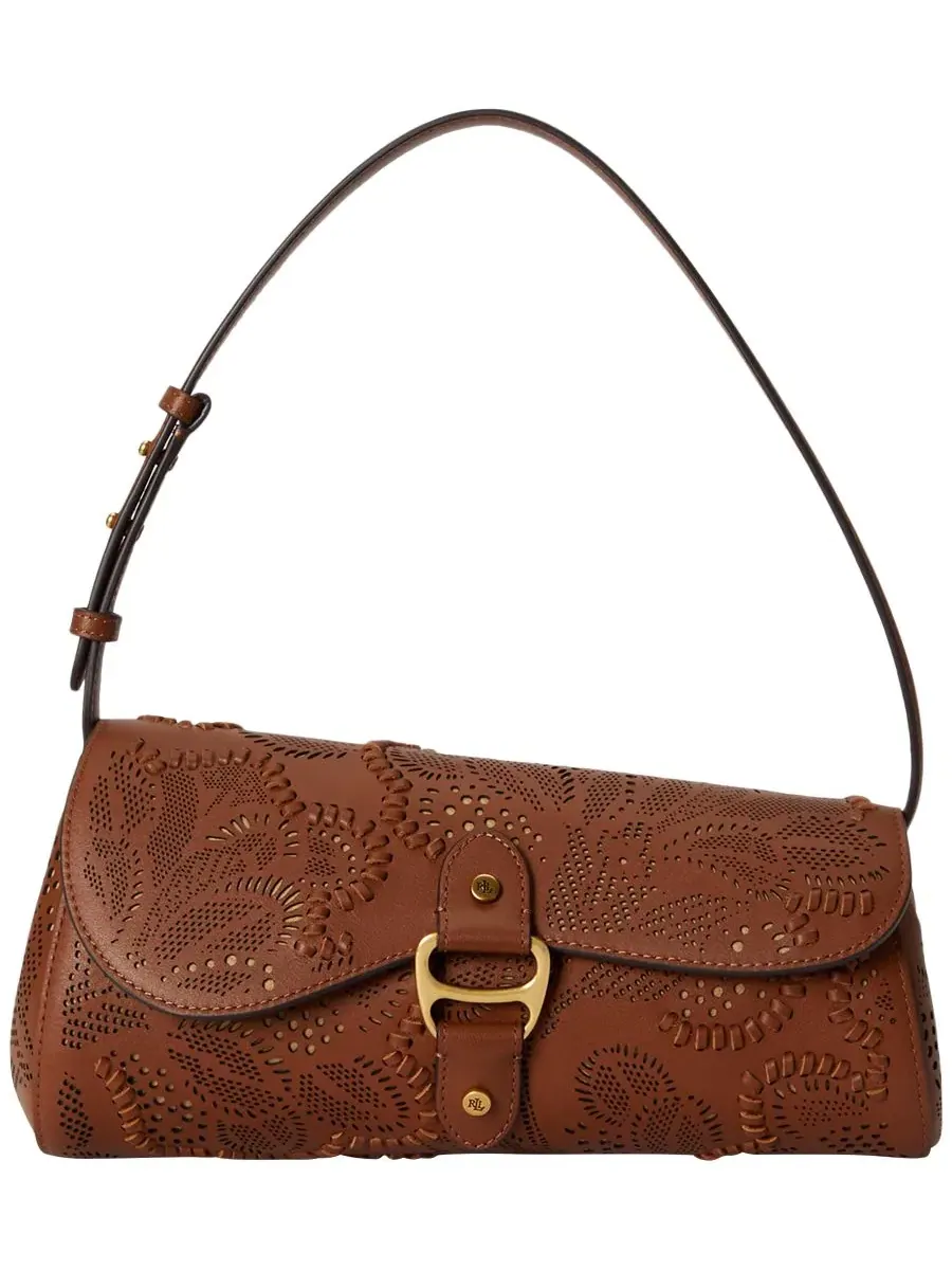 Сумка Tasha Medium из кожи с цветочным тиснением, модель East-West Lauren Ralph Lauren — изображение 1 из 7, бежевый