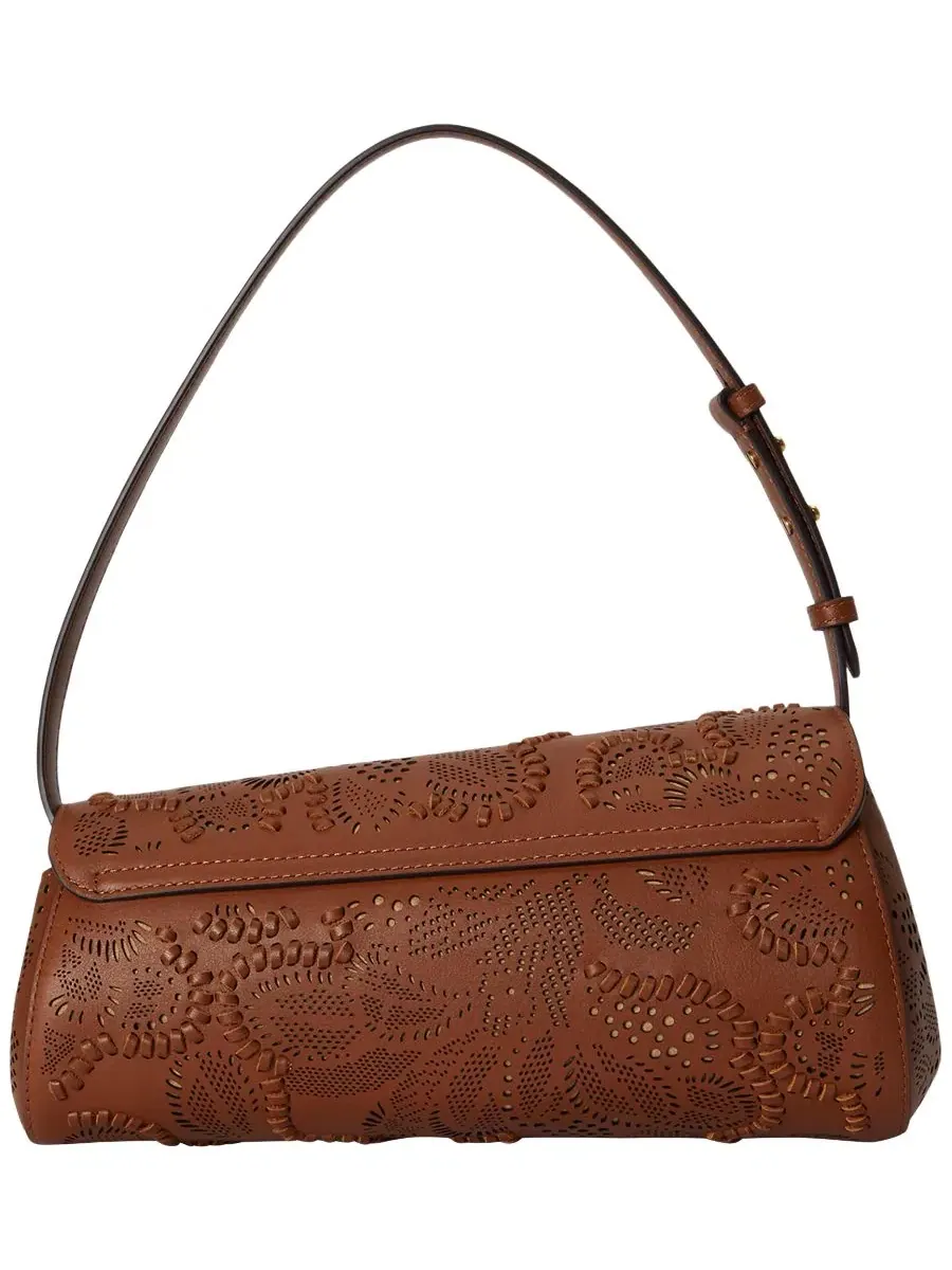 Сумка Tasha Medium из кожи с цветочным тиснением, модель East-West Lauren Ralph Lauren — изображение 3 из 7, бежевый