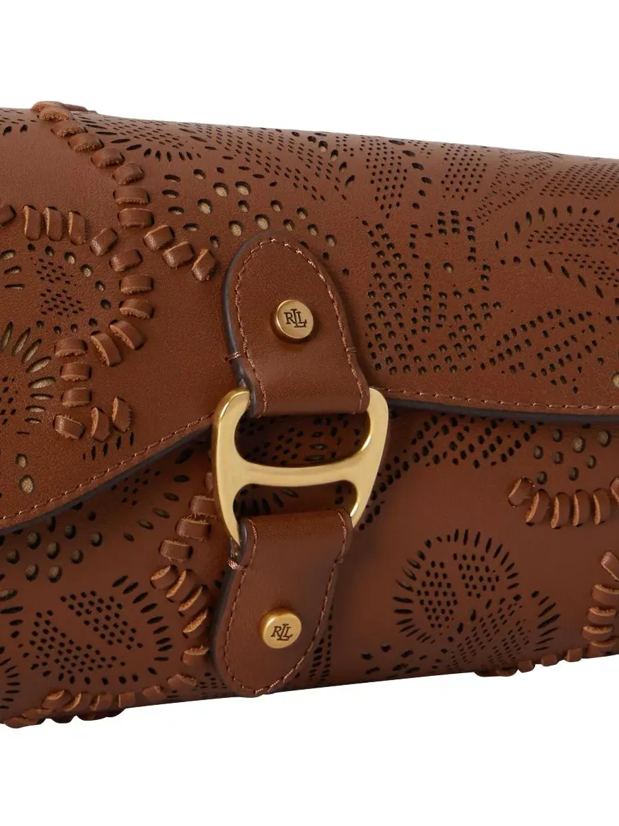 Сумка Tasha Medium из кожи с цветочным тиснением, модель East-West Lauren Ralph Lauren — изображение 7 из 7, бежевый