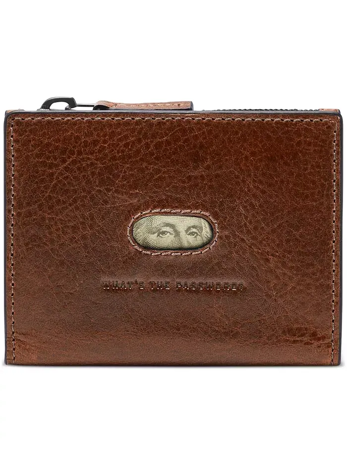 Мужской картхолдер Andrew Zip Fossil — изображение 2 из 3, коричневый