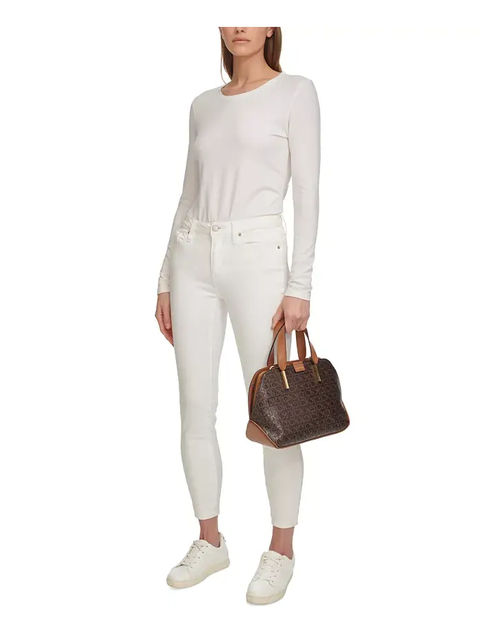 Сумка Calvin Klein Audrey Signature Convertible Satchel — изображение 2 из 3, коричневый