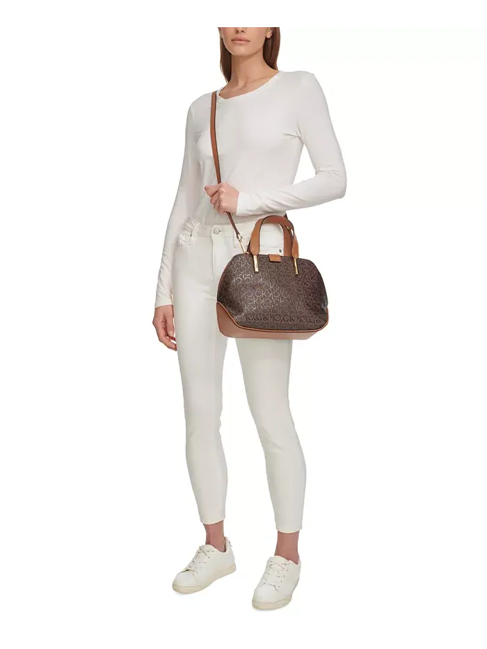 Сумка Calvin Klein Audrey Signature Convertible Satchel — изображение 3 из 3, коричневый
