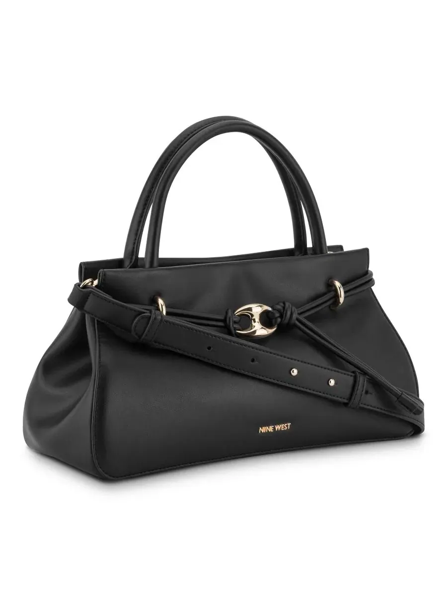 Сумка-сатчел средняя с фурнитурой-украшением Alauna Medium Satchel Nine West — изображение 3 из 4, черный