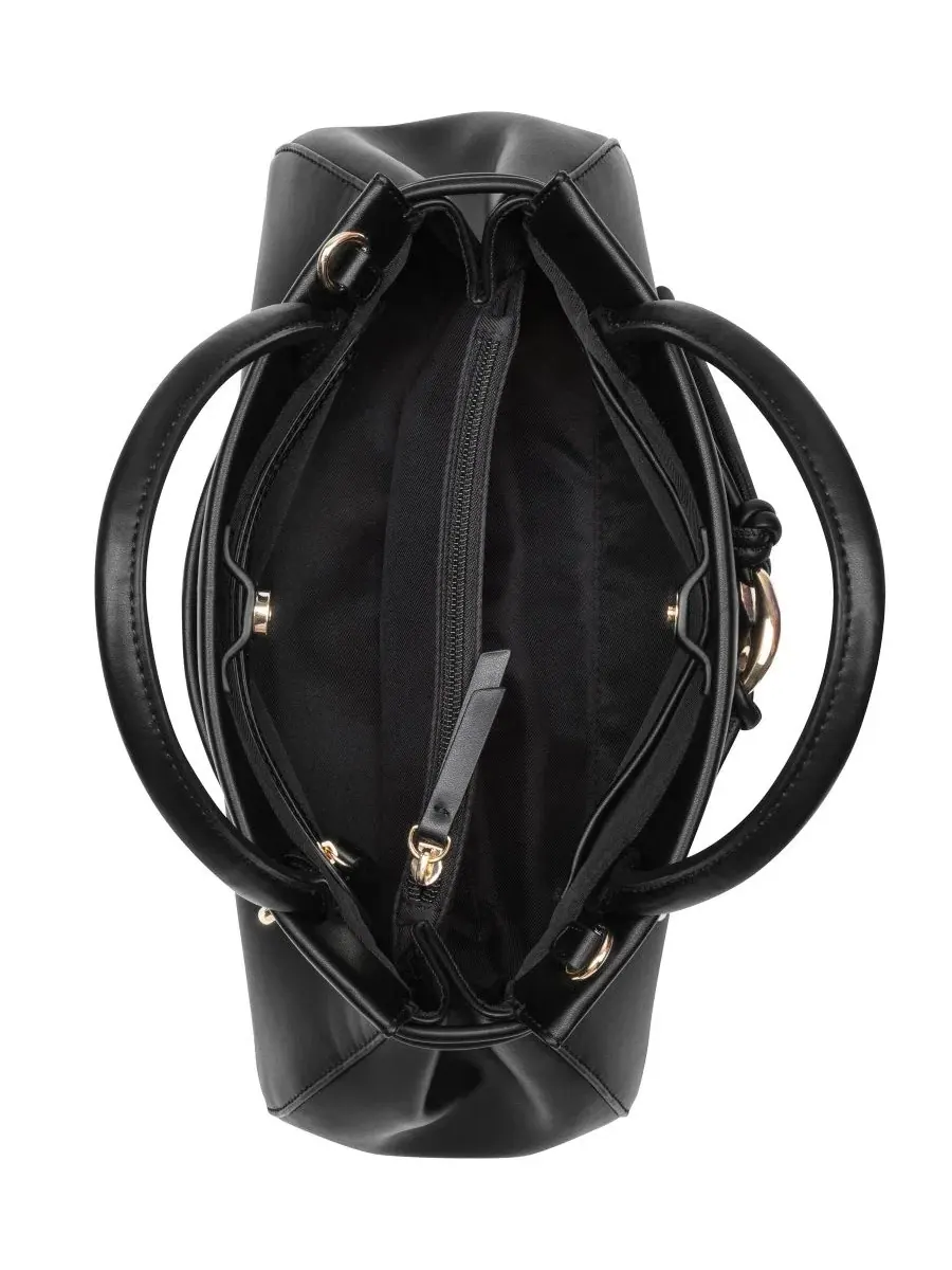 Сумка-сатчел средняя с фурнитурой-украшением Alauna Medium Satchel Nine West — изображение 4 из 4, черный
