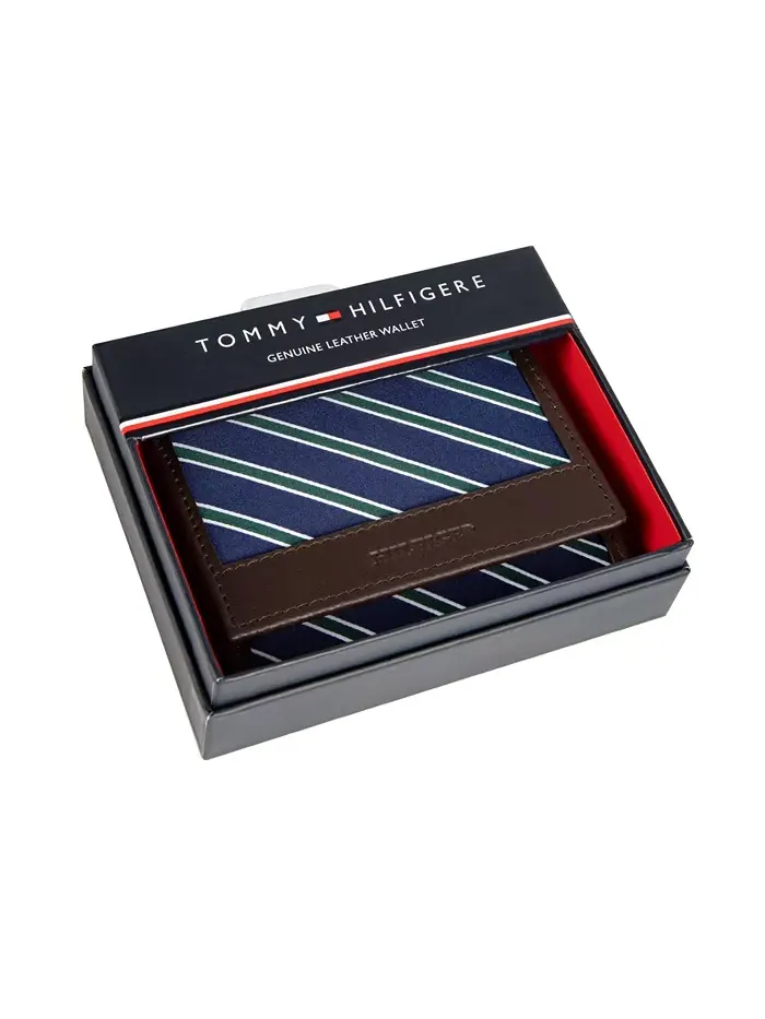 Мужской трехсекционный кошелек Overlay Tommy Hilfiger — изображение 7 из 7, коричневый