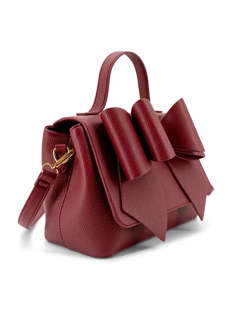 Небольшая сумка через плечо с бантом Linda Double Bow Small Crossbody Handbag LIKE DREAMS — изображение 3 из 5, красный