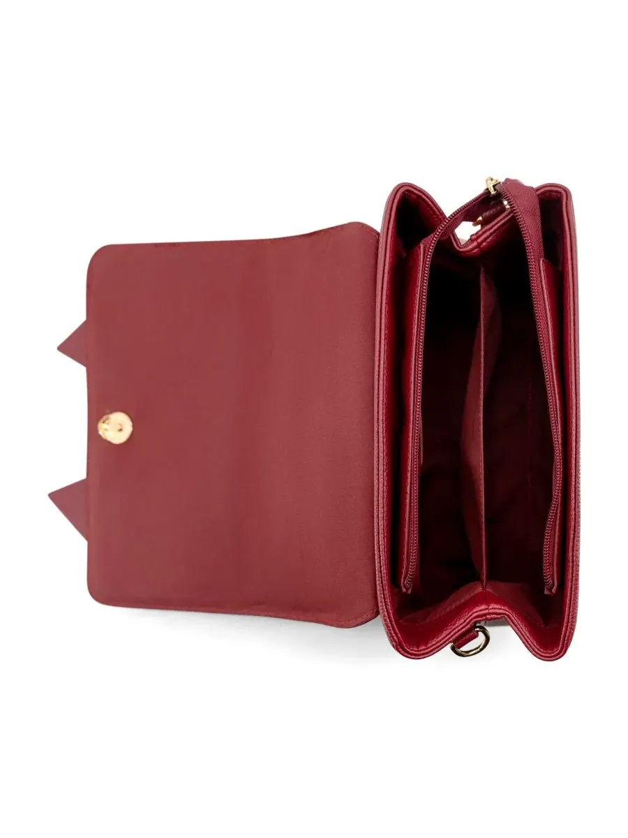 Небольшая сумка через плечо с бантом Linda Double Bow Small Crossbody Handbag LIKE DREAMS — изображение 4 из 5, красный