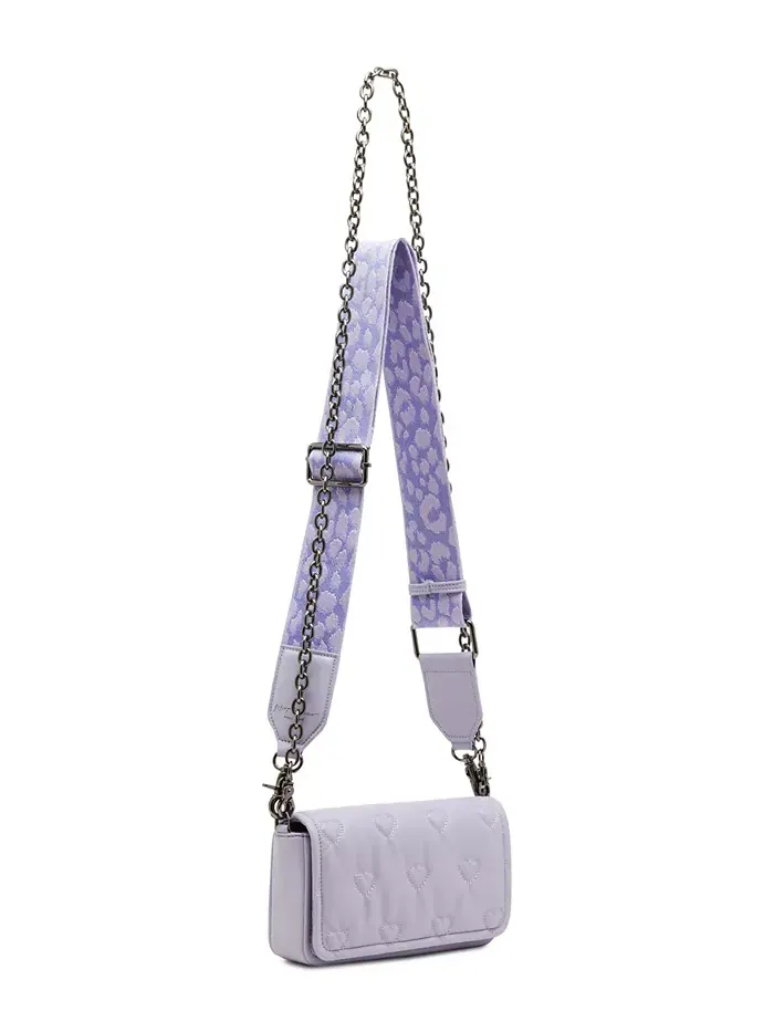 Сумка кросс-боди Heart Quilted с стеганым узором Betsey Johnson — изображение 6 из 6, фиолетовый