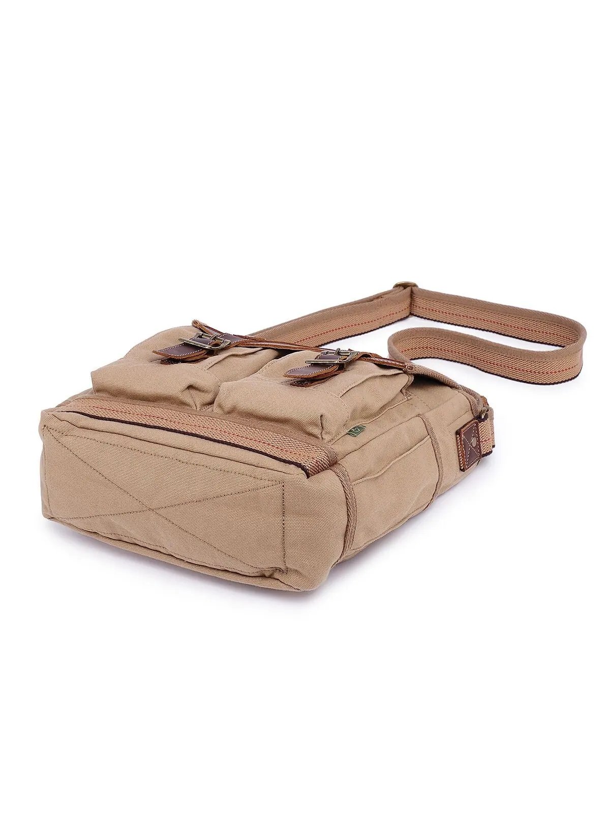Холщовая сумка через плечо с 4 карманами Turtle Ridge TSD BRAND — изображение 12 из 13, верблюжий