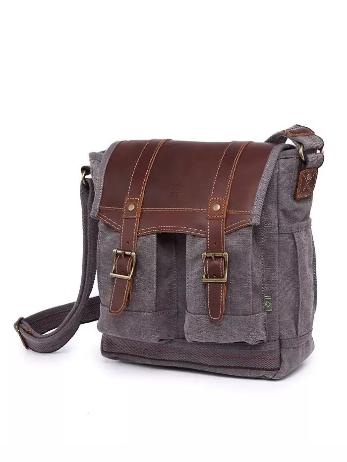 Сумка через плечо Turtle Ridge Canvas с 4 карманами TSD BRAND — изображение 2 из 14, серый