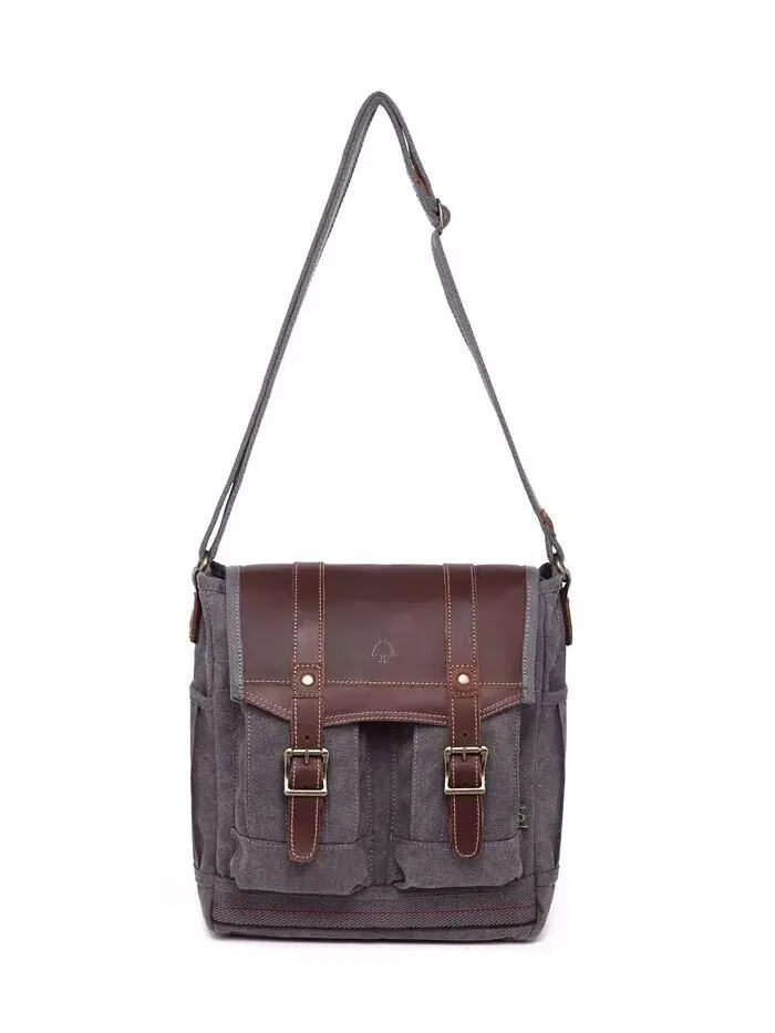 Сумка через плечо Turtle Ridge Canvas с 4 карманами TSD BRAND — изображение 12 из 14, серый
