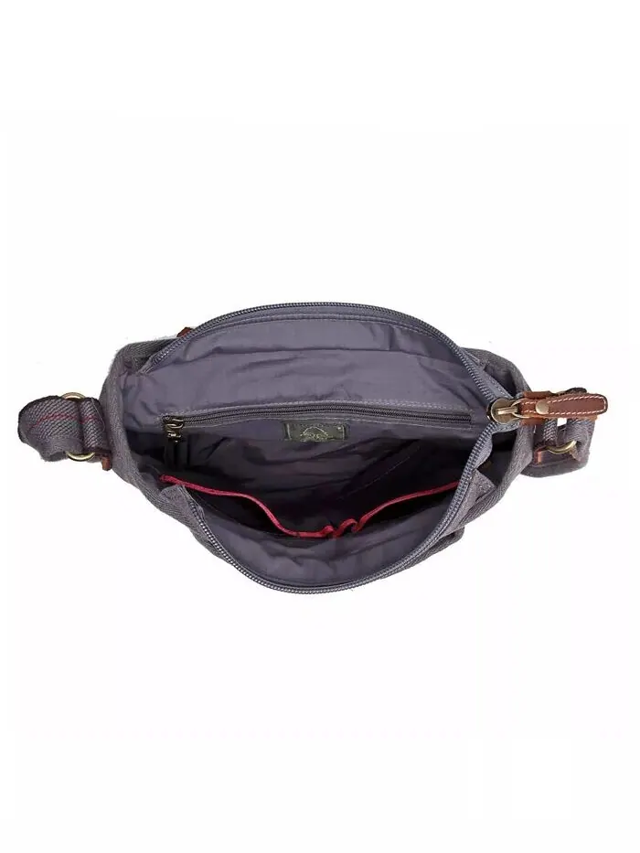 Сумка через плечо Turtle Ridge Canvas с 4 карманами TSD BRAND — изображение 6 из 14, серый