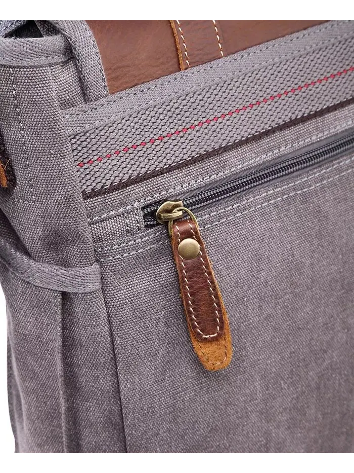 Сумка через плечо Turtle Ridge Canvas с 4 карманами TSD BRAND — изображение 8 из 14, серый