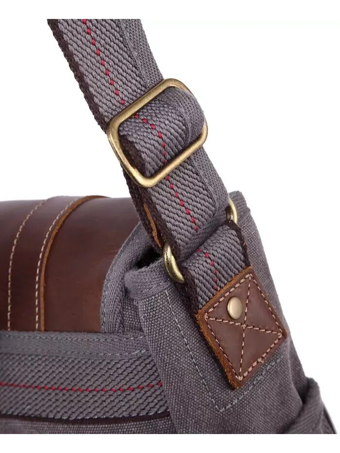 Сумка через плечо Turtle Ridge Canvas с 4 карманами TSD BRAND — изображение 10 из 14, серый