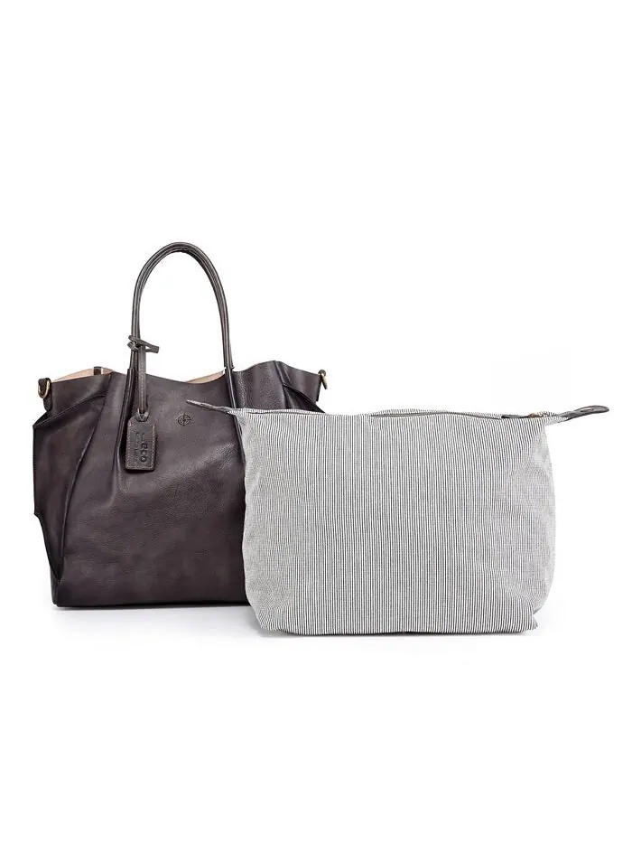 Женская большая сумка Sprout Land из натуральной кожи OLD TREND — изображение 2 из 12, серый