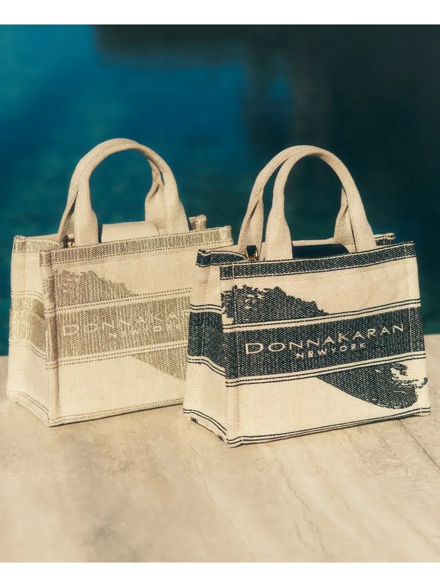 Маленькая сумка-тоут из мериносовой хлопчатобумажной ткани Donna Karan New York — изображение 3 из 8, черный