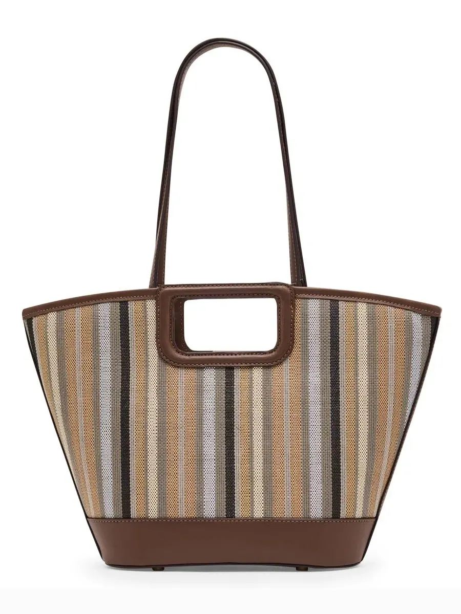 Сумка-тоут с полосками и вырезами, маленькая, с ручкой Anne Klein — изображение 2 из 6, коричневый