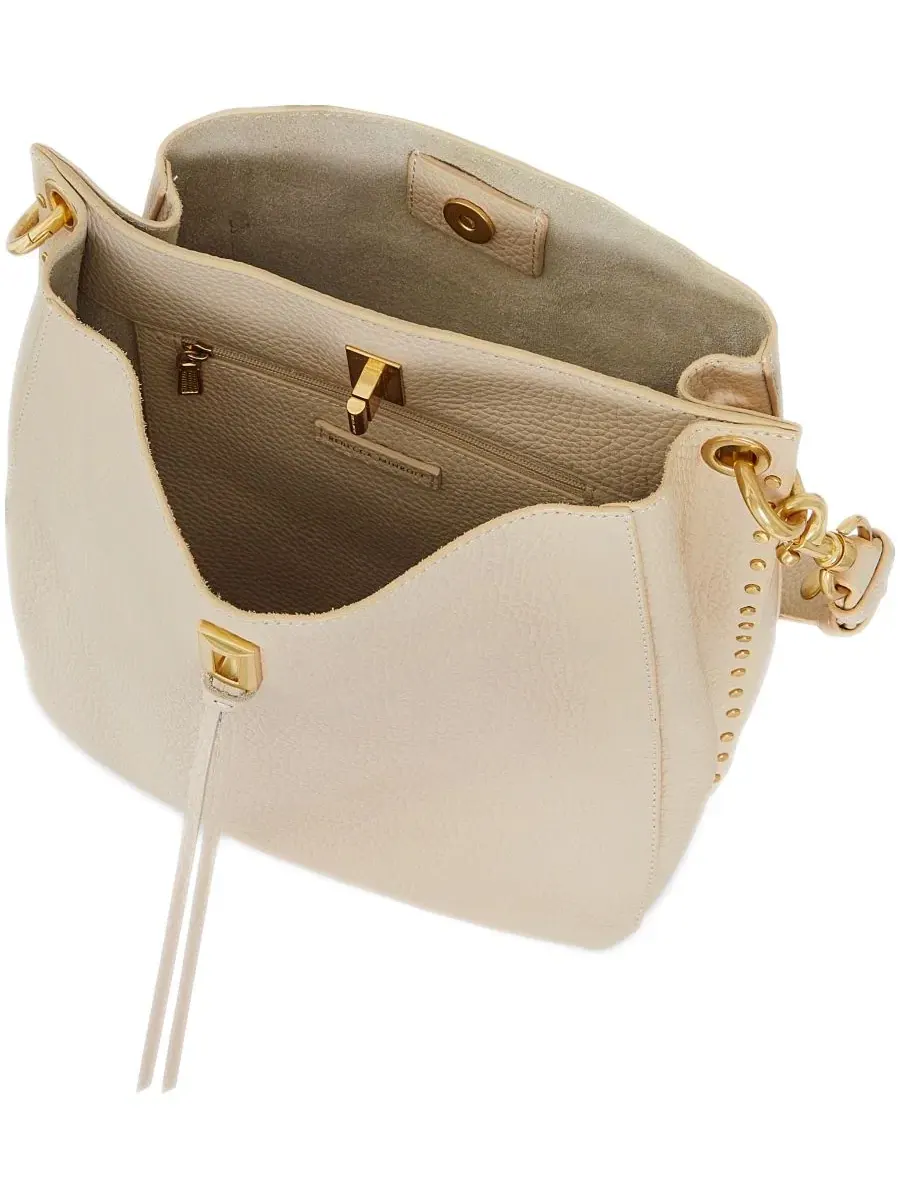 Сумка через плечо Darren Small из кожи с поворотным замком Rebecca Minkoff — изображение 3 из 3, серый