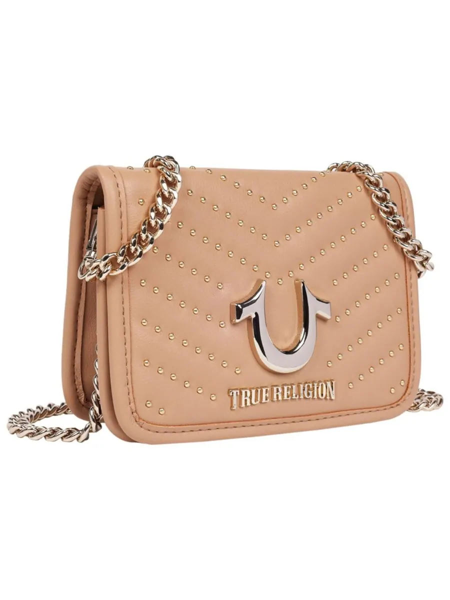 Сумка через плечо Horseshoe Multi Stud Flap Crossbody True Religion — изображение 2 из 6, верблюжий
