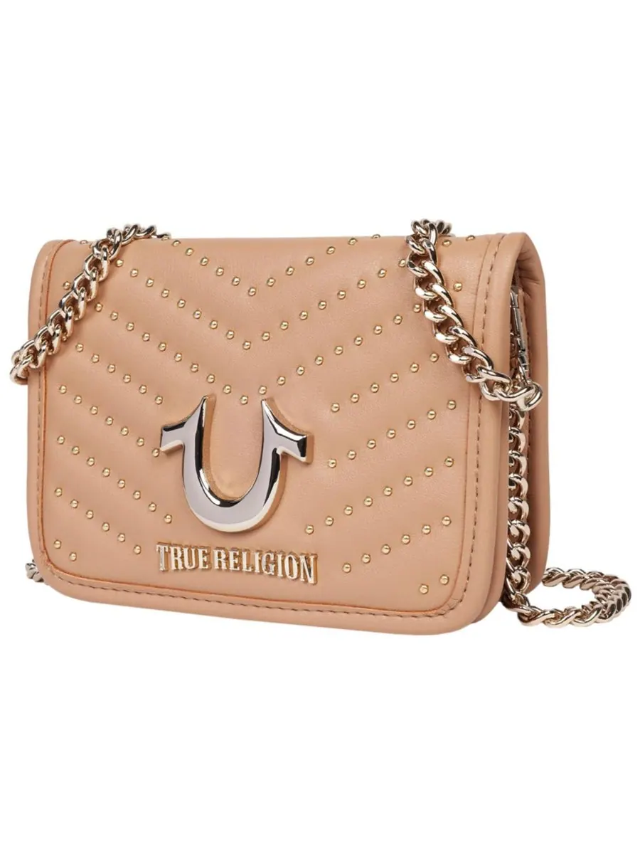 Сумка через плечо Horseshoe Multi Stud Flap Crossbody True Religion — изображение 3 из 6, верблюжий