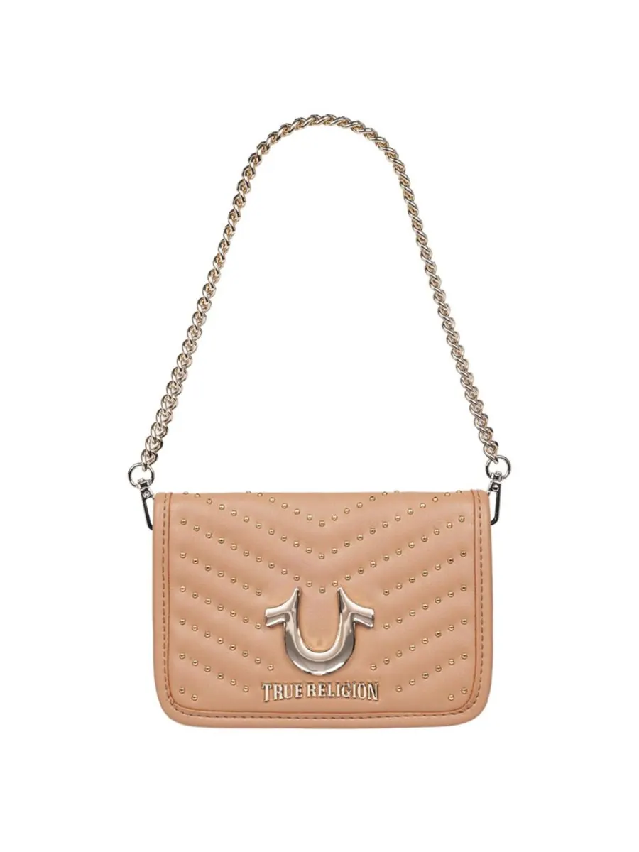 Сумка через плечо Horseshoe Multi Stud Flap Crossbody True Religion — изображение 4 из 6, верблюжий