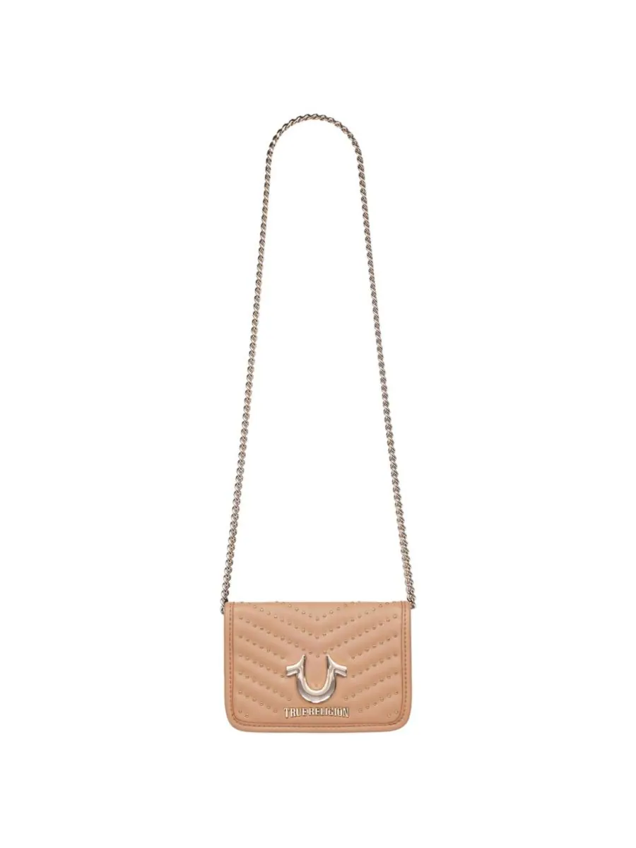 Сумка через плечо Horseshoe Multi Stud Flap Crossbody True Religion — изображение 5 из 6, верблюжий