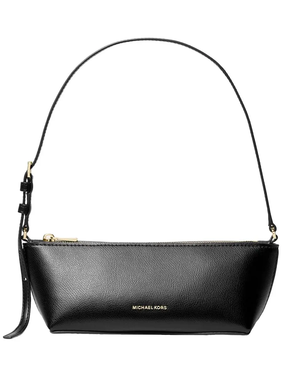 Сумка малая 100% натуральная кожа Michael Kors Laila East West Leather Pouchette — изображение 1 из 4, черный