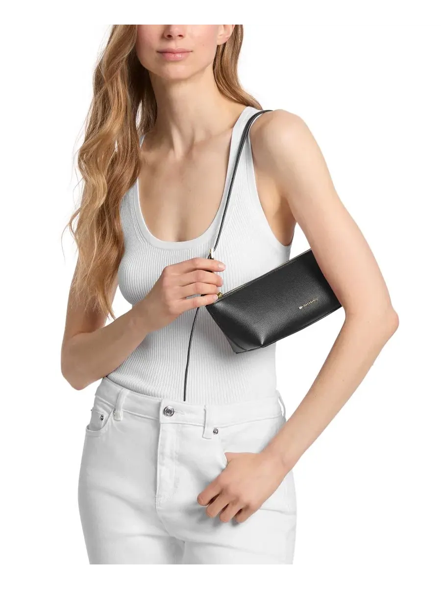 Сумка малая 100% натуральная кожа Michael Kors Laila East West Leather Pouchette — изображение 4 из 4, черный
