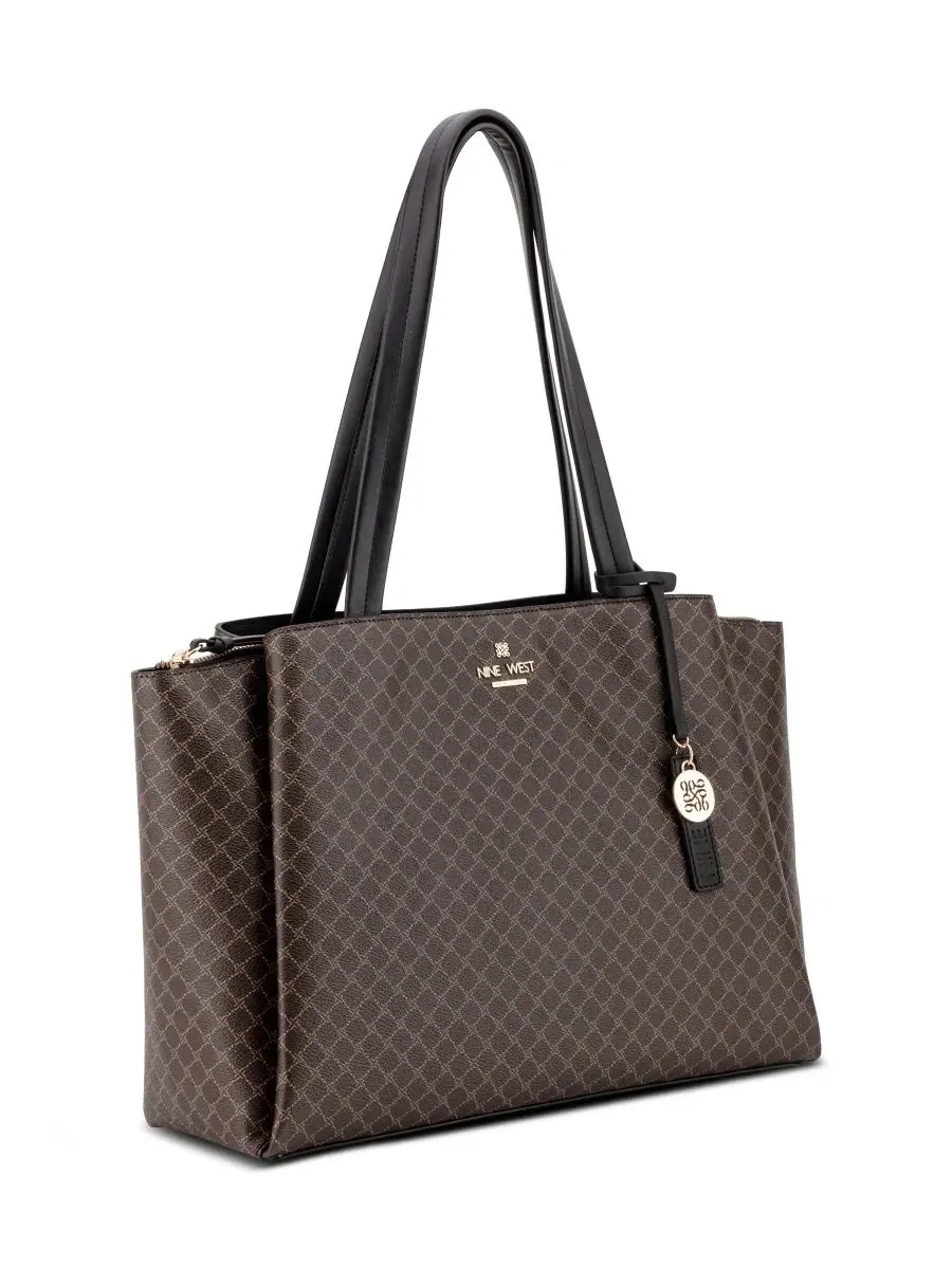 Сумка-шопер с отделением для ноутбука Luela Tech Extra-Large Tote Nine West — изображение 3 из 4, черный/коричневый