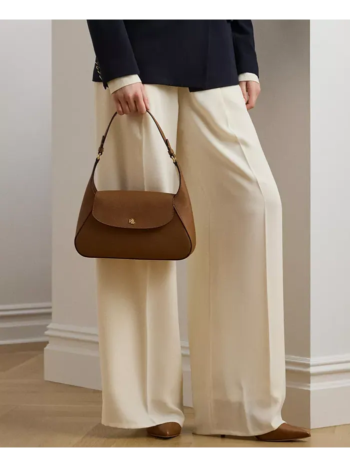 Шиллар Маленькая Кожаная Сумка Через Плечо Lauren Ralph Lauren — изображение 2 из 8, бежевый