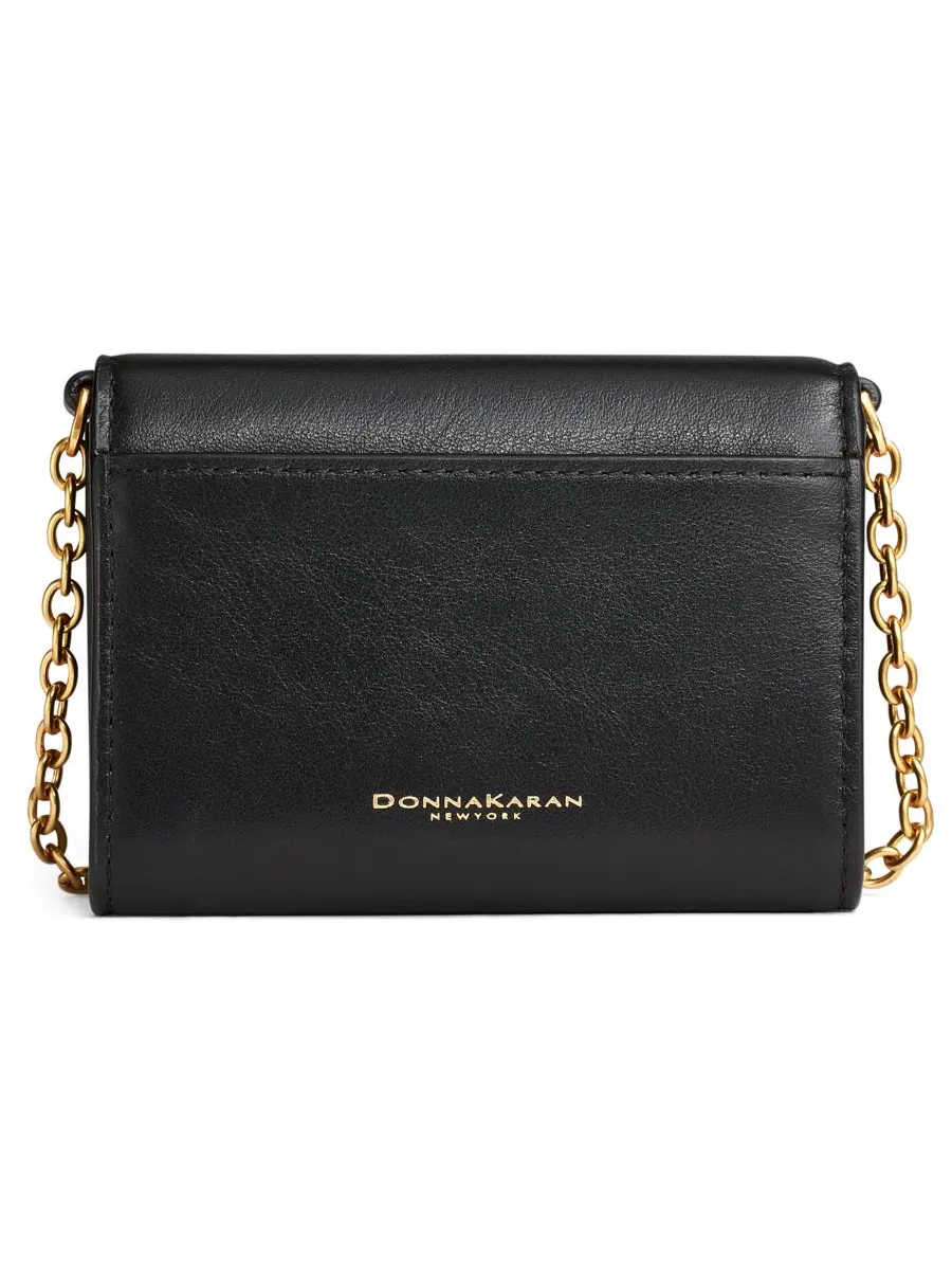 Женский кошелек Malverne Pave String Wallet Donna Karan New York — изображение 4 из 7, черный/золотистый