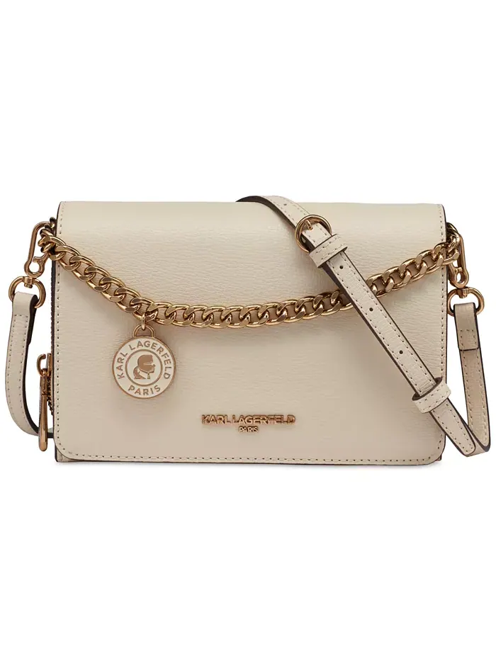 Сумка Lourdes Crossbody с цепочным ремешком KARL LAGERFELD PARIS — изображение 1 из 4, коричневый/бежевый